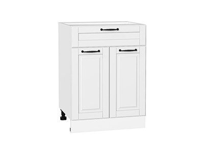 Кухонный  Шкаф нижний с 2-мя дверцами и ящиком Дублин Белый, Special White, 600, каркас ЛДСП  Белый, фасад МДФ  Special White,  816*600*478 sppr5VVTtoAR73557 - фото 3821974