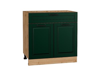 Кухонный  Шкаф нижний с 2-мя дверцами и ящиком Дублин Дуб Вотан, Special Green, 800, каркас ЛДСП  Дуб Вотан, фасад МДФ  Special Green,  816*800*478 sppr5VVTtoAR73572 - фото 3821977