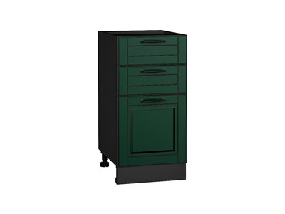 Кухонный  Шкаф нижний с 3-мя ящиками Дублин Graphite, Special Green, 400, каркас ЛДСП  Graphite, фасад МДФ  Special Green,  816*400*478 sppr5VVTtoAR73643 - фото 3821987