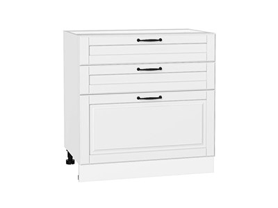 Кухонный  Шкаф нижний с 3-мя ящиками Дублин Белый, Special White, 800, каркас ЛДСП  Белый, фасад МДФ  Special White,  816*800*478 sppr5VVTtoAR73591 - фото 3822005