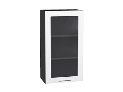 Кухонный  Шкаф верхний с 1-ой остекленной дверцей Валерия-М Graphite, Белый металлик, 920, 500, каркас ЛДСП  Graphite, фасад МДФ/Стекло  Белый металлик,  920*500*318 sppr5VVTtoAR40725 - фото 3824692