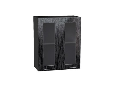 Кухонный  Шкаф верхний с 2-мя остекленными дверцами Валерия-М Graphite, Черный металлик дождь, 720, 600, каркас ЛДСП  Graphite, фасад МДФ/Стекло  Черный металлик дождь,  716*600*318 sppr5VVTtoAR37912 - фото 3824865