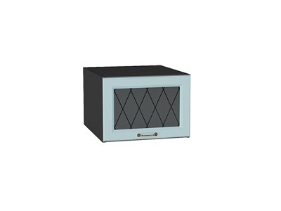 Кухонный  Шкаф верхний горизонтальный остекленный глубокий Ницца Graphite, Голубой, 500, каркас ЛДСП  Graphite, фасад МДФ/Стекло  Голубой,  358*500*574 sppr5VVTtoAR54531 - фото 3826869