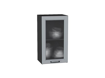 Кухонный  Шкаф верхний с 1-ой остекленной дверцей Ницца Graphite, Magnum, 720, 400, Кризет, каркас ЛДСП  Graphite, фасад МДФ/Стекло  Magnum,  716*400*318 sppr5VVTtoAR44192 - фото 3827246
