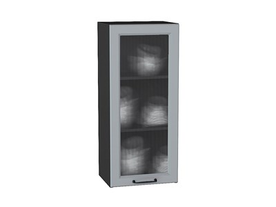 Кухонный  Шкаф верхний с 1-ой остекленной дверцей Ницца Graphite, Magnum, 920, 400, Кризет, каркас ЛДСП  Graphite, фасад МДФ/Стекло  Magnum,  920*400*318 sppr5VVTtoAR44231 - фото 3827252
