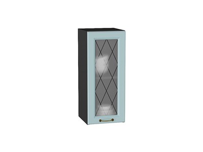 Кухонный  Шкаф верхний с 1-ой остекленной дверцей Ницца Graphite, Голубой, 720, 300, каркас ЛДСП  Graphite, фасад МДФ/Стекло  Голубой,  716*300*318 sppr5VVTtoAR54691 - фото 3827267