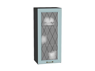 Кухонный  Шкаф верхний с 1-ой остекленной дверцей Ницца Graphite, Голубой, 920, 400, каркас ЛДСП  Graphite, фасад МДФ/Стекло  Голубой,  920*400*318 sppr5VVTtoAR54695 - фото 3827271