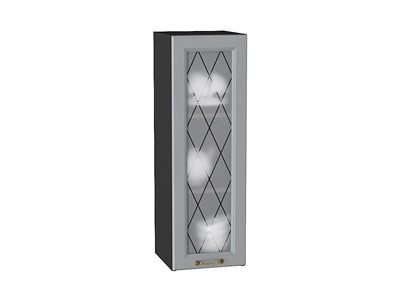 Кухонный  Шкаф верхний с 1-ой остекленной дверцей Ницца Graphite, Графит, 920, 300, каркас ЛДСП  Graphite, фасад МДФ/Стекло  Графит,  920*300*318 sppr5VVTtoAR54706 - фото 3827276