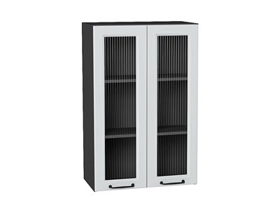 Кухонный  Шкаф верхний с 2-мя остекленными дверцами Ницца Graphite, Blanco, 920, 600, Moru, каркас ЛДСП  Graphite, фасад МДФ/Стекло  Blanco,  920*600*318 sppr5VVTtoAR67431 - фото 3827511