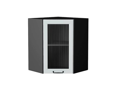 Кухонный  Шкаф верхний угловой остекленный Ницца Graphite, Blanco, 720, Moru, каркас ЛДСП  Graphite, фасад МДФ/Стекло  Blanco,  716*600*600 sppr5VVTtoAR67413 - фото 3827776