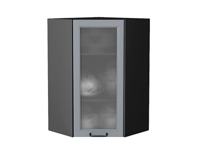 Кухонный  Шкаф верхний угловой остекленный Ницца Graphite, Magnum, 920, Кризет, каркас ЛДСП  Graphite, фасад МДФ/Стекло  Magnum,  920*600*600 sppr5VVTtoAR44400 - фото 3827783
