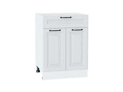 Кухонный  Шкаф нижний с 2-мя дверцами и ящиком Ницца Белый, Blanco, 600, каркас ЛДСП  Белый, фасад МДФ  Blanco,  816*600*478 sppr5VVTtoAR33741 - фото 3828190