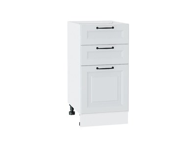 Кухонный  Шкаф нижний с 3-мя ящиками Ницца Белый, Blanco, 400, каркас ЛДСП  Белый, фасад МДФ  Blanco,  816*400*478 sppr5VVTtoAR33734 - фото 3828287