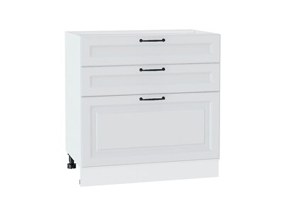 Кухонный  Шкаф нижний с 3-мя ящиками Ницца Белый, Blanco, 800, каркас ЛДСП  Белый, фасад МДФ  Blanco,  816*800*478 sppr5VVTtoAR33737 - фото 3828290