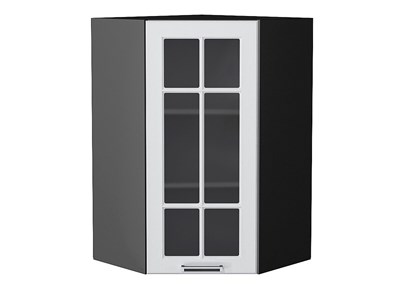 Кухонный  Шкаф верхний угловой остекленный Прага Graphite, Белое дерево, 920, каркас ЛДСП  Graphite, фасад МДФ/Стекло  Белое дерево,  920*600*600 sppr5VVTtoAR41069 - фото 3830881