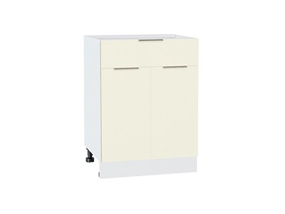 Шкаф нижний с 2-мя дверцами и ящиком Терра Белый, Ваниль Софт, 600 sppr5VVTtoAR68329