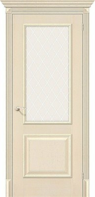 Межкомнатная дверь   Классико-13 Ivory White Сrystal 200*60,  классика,  остекленные,  Композитный мебельный щит на основе высококачественного соснового бруса и MDF. spBRV097-0110 - фото 3833331