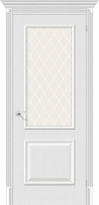 Межкомнатная дверь   Классико-13 Virgin White Сrystal 200*60,  классика,  остекленные,  Композитный мебельный щит на основе высококачественного соснового бруса и MDF. spBRV097-0230 - фото 3833378