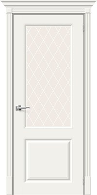 Межкомнатная дверь   Скинни-13 Whitey White Сrystal 200*60,  классика,  остекленные,  Брус хвойных пород, МДФ, сотовый наполнитель. spBRV013-0319 - фото 3833435