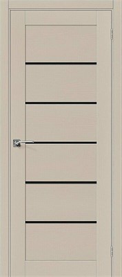 Межкомнатная дверь   Вуд Модерн-22 Latte Black Star 200*60,  модерн,  остекленные,  Мебельный щит на основе высококачественного соснового бруса и MDF. spBRV133-0077 - фото 3833560