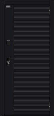 Входная дверь   Лайнер-3 Total Black/Off-white 205*86 левое,  модерн,  панель/панель, spBRV033-2120 - фото 3834053
