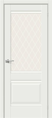 Межкомнатная дверь   Прима-3 White Matt White Сrystal 200*60,  неоклассика,  остекленные, spBRV066-0154 - фото 3834083