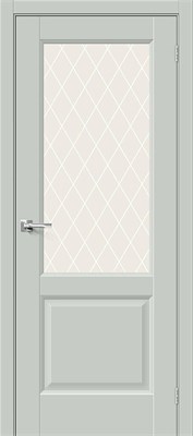 Межкомнатная дверь   Неоклассик-33 Grey Matt White Сrystal 200*60,  неоклассика,  остекленные, spBRV066-0198 - фото 3834094