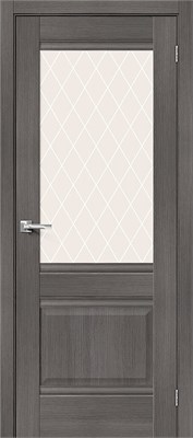 Межкомнатная дверь   Прима-3 Grey Veralinga White Сrystal 200*60,  неоклассика,  остекленные,  Композитный мебельный щит на основе высококачественного соснового бруса и древесных плит. spBRV153-1068 - фото 3834100