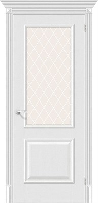 Межкомнатная дверь   Классик-13 Virgin White Сrystal 200*60,  классика,  остекленные,  Композитный мебельный щит на основе высококачественного соснового бруса и MDF. spBRV097-0418 - фото 3834123
