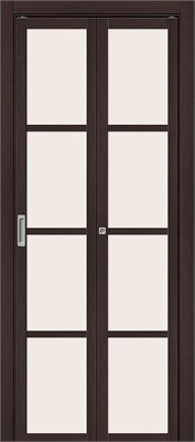 Межкомнатная складная дверь   Твигги-11.3 Wenge Melinga Magic Fog 200*35,  модерн,  остекленные, spBRV153-1268 - фото 3834284