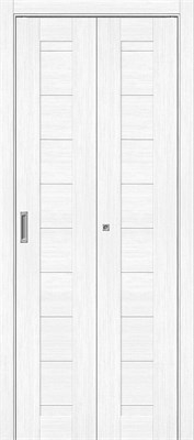 Межкомнатная складная дверь   Браво-21 Snow Melinga 200*35,  модерн,  глухие, spBRV153-1641 - фото 3834459
