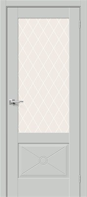 Межкомнатная дверь   Прима-13.Ф2.0.0 Grey Matt White Сrystal 200*60,  неоклассика,  остекленные, spBRV066-0277 - фото 3834527