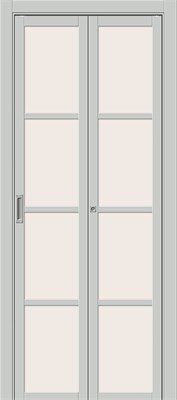 Межкомнатная складная дверь   Твигги-11.3 Grey Matt Magic Fog 200*35,  модерн,  остекленные, spBRV091-1647 - фото 3834596