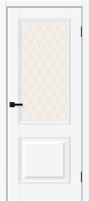 Межкомнатная дверь   Классик-13 White Silk White Сrystal 200*60,  классика,  остекленные, spBRV169-0149 - фото 3834655