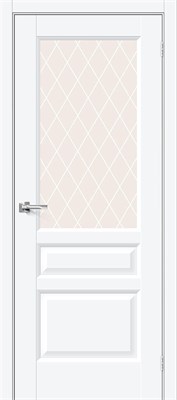 Межкомнатная дверь   Неоклассик-35 White Silk White Сrystal 200*60,  неоклассика,  остекленные, spBRV169-0245 - фото 3834671