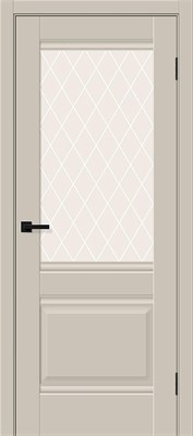 Межкомнатная дверь   Прима-3 Cream Silk White Сrystal 200*60,  неоклассика,  остекленные, spBRV169-0329 - фото 3834784