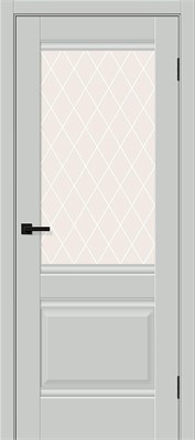 Межкомнатная дверь   Прима-3 Grey Silk White Сrystal 200*60,  неоклассика,  остекленные, spBRV169-0333 - фото 3834785