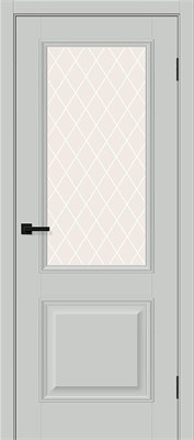 Межкомнатная дверь   Классик-13 Grey Silk White Сrystal 200*60,  классика,  остекленные, spBRV169-0477 - фото 3834829