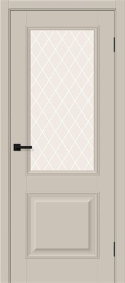 Межкомнатная дверь   Классик-13 Cream Silk White Сrystal 200*60,  классика,  остекленные, spBRV169-0528 - фото 3834868