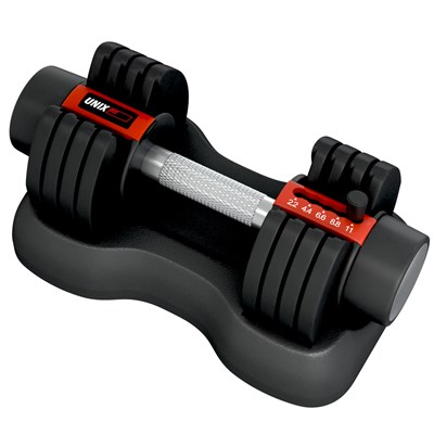 Гантель со ступенчатой регулировкой UNIX Fit 11 кг черная msk25 unt_DBREGU11BK - фото 3845135