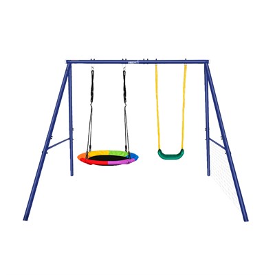 Качели уличные с воротами UNIX Line двойные 80+40 см Color msk25 unt_OS80_40MC - фото 3845401