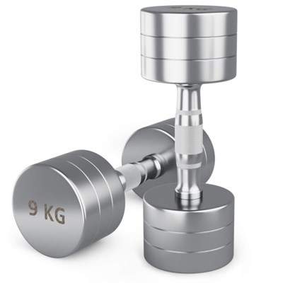 Гантель UNIX Fit PRO круглая хромированная 9 кг, 2 шт. msk25 unt_DBRND9PCEx2 - фото 3845572