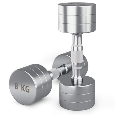 Гантель UNIX Fit PRO круглая хромированная 8 кг, 2 шт. msk25 unt_DBRND8PCEx2 - фото 3845573