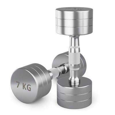 Гантель UNIX Fit PRO круглая хромированная 7 кг, 2 шт. msk25 unt_DBRND7PCEx2 - фото 3845574
