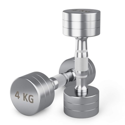 Гантель UNIX Fit PRO круглая хромированная 4 кг, 2 шт. msk25 unt_DBRND4PCEx2 - фото 3845577