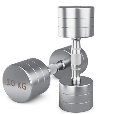 Гантель UNIX Fit PRO круглая хромированная 10 кг, 2 шт. msk25 unt_DBRND10PCEx2 - фото 3845580