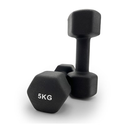 Гантель UNIX Fit неопреновая 5 кг Black, 2 шт. msk25 unt_DBNEO5BKx2 - фото 3845586
