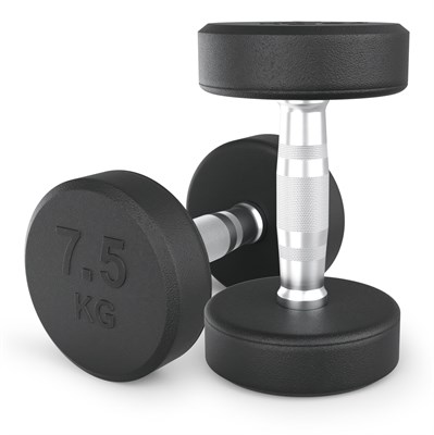Гантель UNIX Fit PRO круглая обрезиненная 7,5 кг, 2 шт. msk25 unt_DBRND7_5PBKx2 - фото 3845587