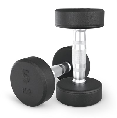 Гантель UNIX Fit PRO круглая обрезиненная 5 кг, 2 шт. msk25 unt_DBRND5PBKx2 - фото 3845589