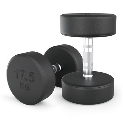 Гантель UNIX Fit PRO круглая обрезиненная 17,5 кг, 2 шт. msk25 unt_DBRND17_5PBKx2 - фото 3845603